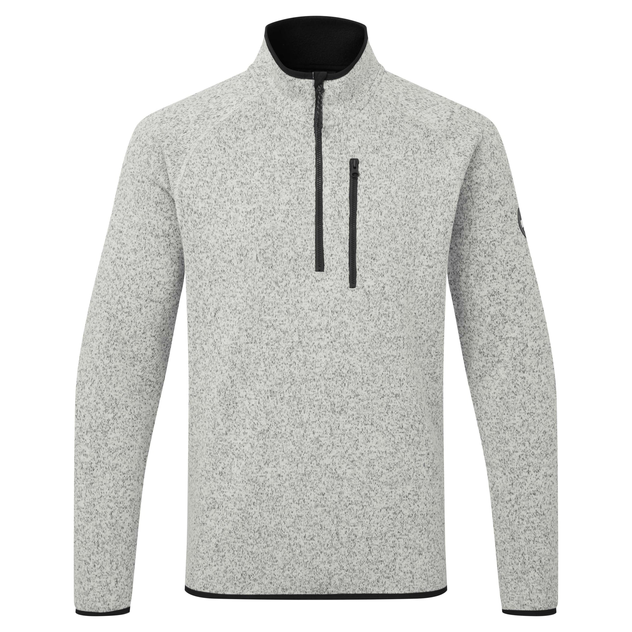 1 & 4 Zip Neck Knit Fleece - gray Marl