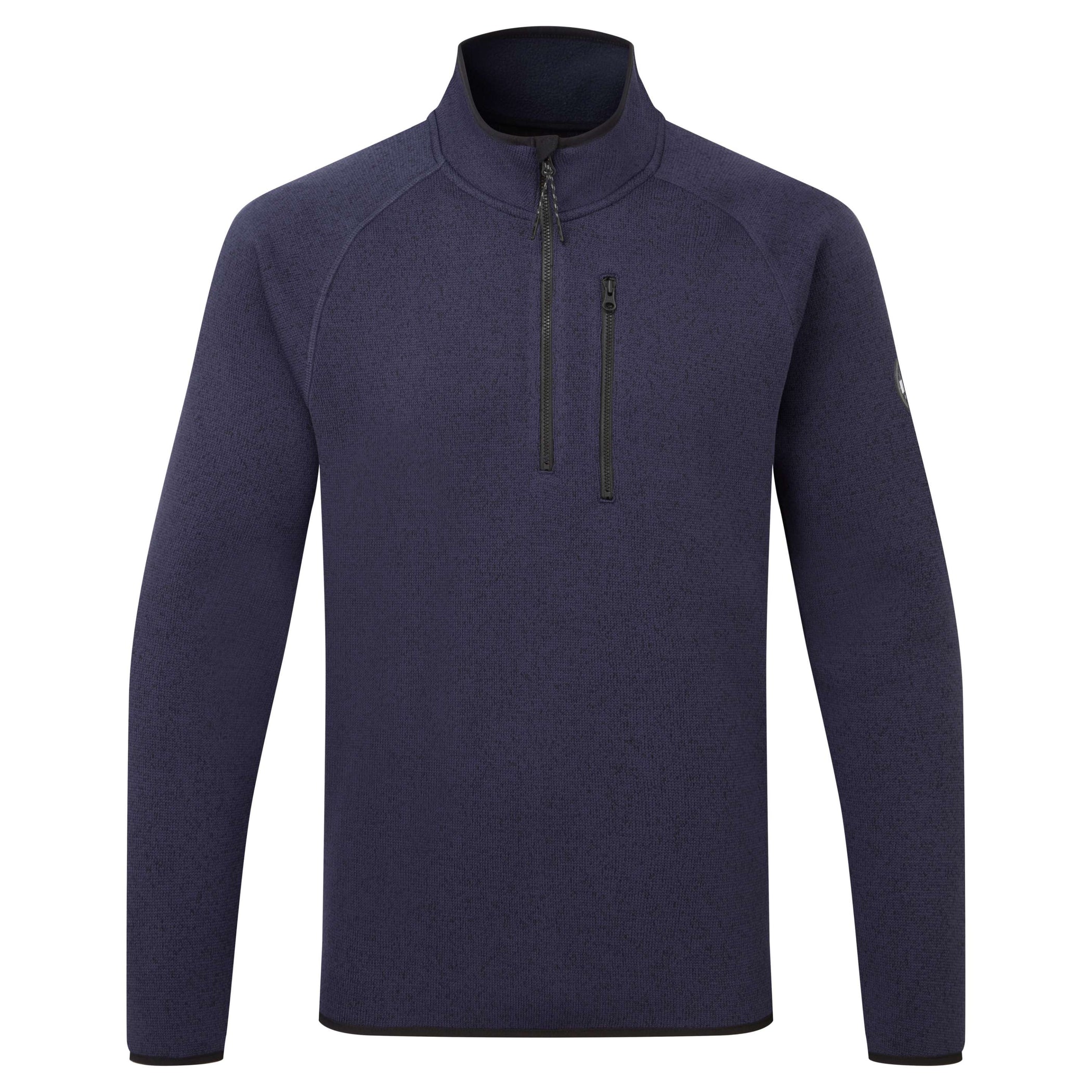 1 & 4 Zip Neck Knit Fleece - Navy