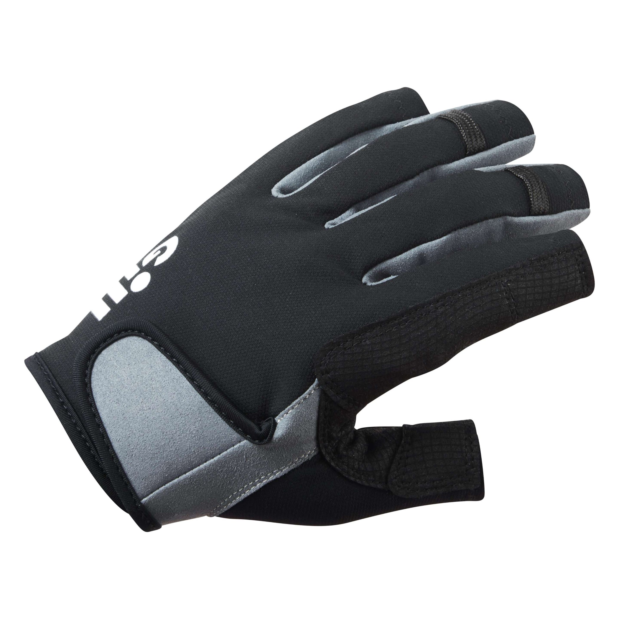 Junior Deckhand Short-Finger Sailing Gloves - Black & Bluejay