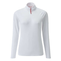 Women's UV Tec Long Sleeve Zip Tee - White